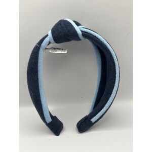 Anthropologie Navy Light Blue Terry Cloth Knotted Striped Headband NEW